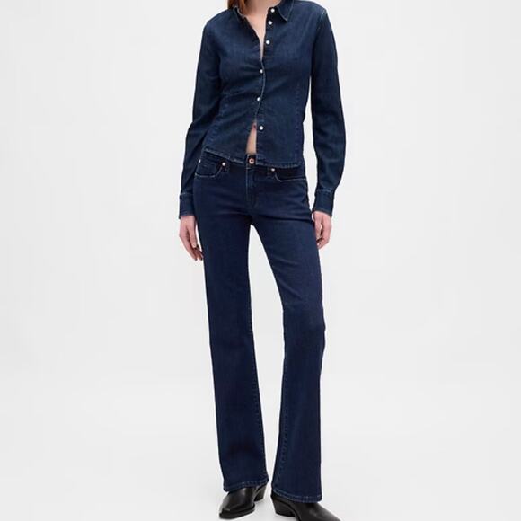 GAP Denim - GAP Low Rise Long & Lean Jeans Size 29 / 8R Dark Indigo Bootcut